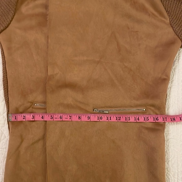 TWELFTH LOVE  L  Faux Suede Sweater/Jacket Voluminous faux shearling Lapels - Picture 6 of 16